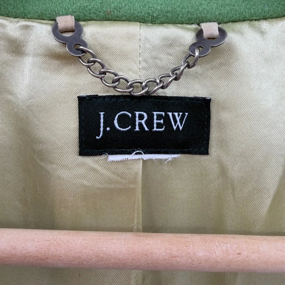 Vintage J. Crew Women's Pea Coat Green XSmall Heritage Prep Wool Old Money - Picture 10 of 11
